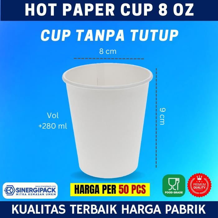 Jual Paper Cup Putih & kraft - Gelas Kertas Kopi 6.5 oz, 8 oz, 9 oz, 12 ...
