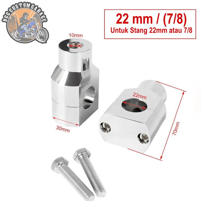 Gambar Riser ZG-7CM . Raiser Import Universal 22 mm 25 mm . Raiser Motor Custom Chopper Bobber Harley Davidson British - 22 mm (7/8) dari Bgg Custom Garage undefined Tokopedia