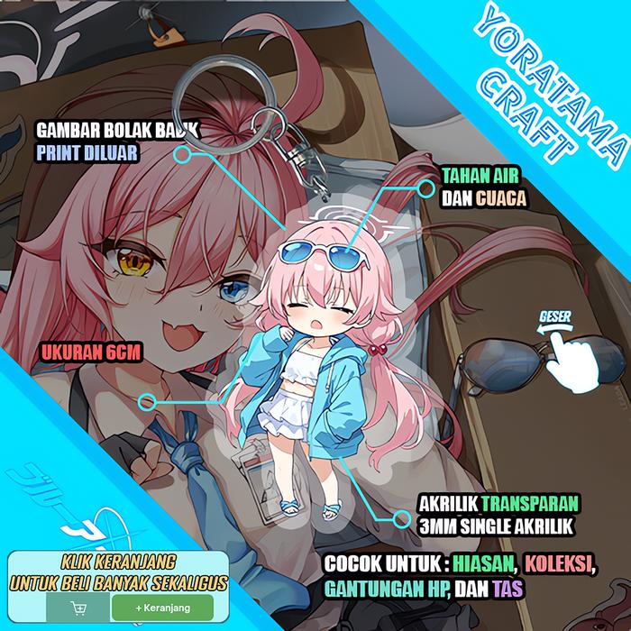 Gambar Gantungan Kunci Hoshino Blue Archive, Keychain Anime Lucu - Hoshino Chibi dari Yoratama undefined Tokopedia