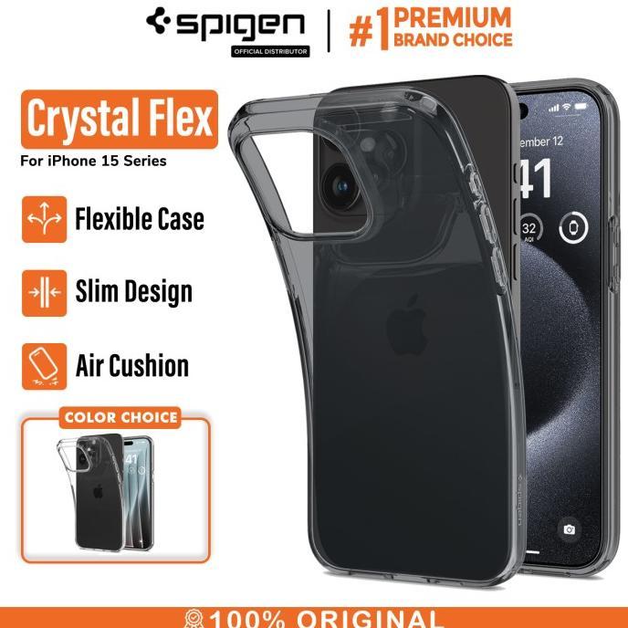 Gambar Case iPhone 15 Pro Max Plus Spigen Crystal Flex Clear Slim Soft Casing gratis ongkir - Space Crystal, 15 Pro Max dari Maheswari Phone undefined Tokopedia