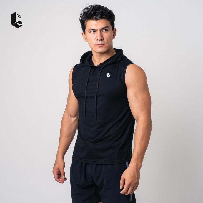 Gambar (Pra) Hoodie Singlet Pria Tanpa Lengan Sleeveless Tank Top Olahraga Gym Lari - Hitam, M dari Primadonanekaa undefined Tokopedia