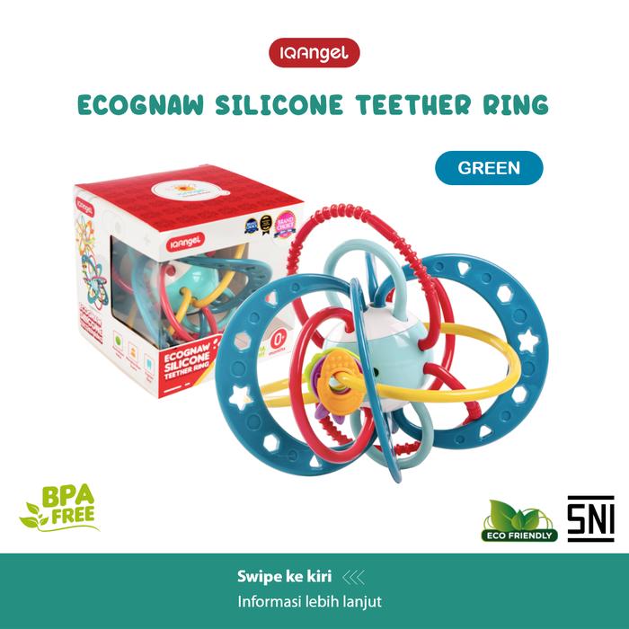 Gambar IQANGEL Gripnchew Sensory Teether Toy / Mainan Gigitan Bayi / Dot Bayi / Empeng Bayi - Ecognaw Green dari IQAngel undefined Tokopedia