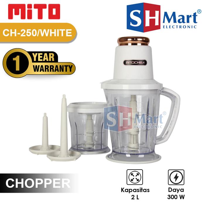 Gambar MITOCHIBA FOOD CHOPPER CH250 NEW STAR BLADE 2 LITER 9 MATA PISAU - WHITE GLAMOUR dari SHMART ELECTRONIC undefined Tokopedia