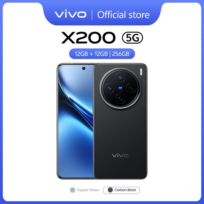 Gambar vivo X200 (12/256) - ZEISS Telephoto Camera, 5800 mAh BlueVolt Battery, Dimensity 9400, vivo AI - Carbon Black dari vivo Indonesia undefined Tokopedia