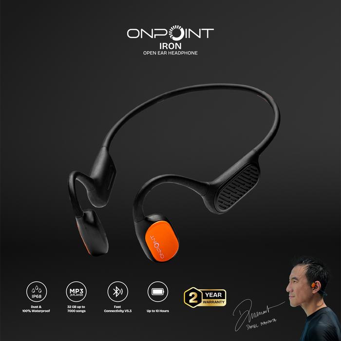 Gambar ONPOINT IRON OpenEar Bone Conduction Headphone - Open Ear BLACK dari onpoint.indonesia undefined Tokopedia
