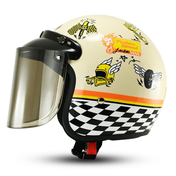 Promo Helm rsix Retro Bogo Pria Wanita SNI Terbaru Motif Piston