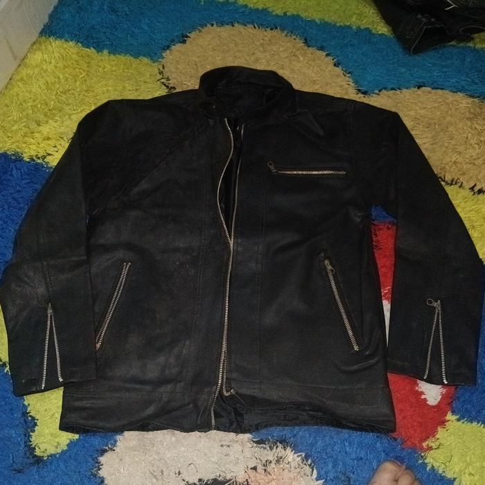 Gambar Jaket kulit jeruk asli warna hitam dari Elgibbor Shop undefined Tokopedia