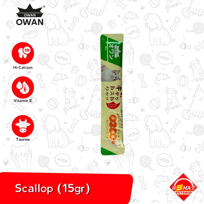 Gambar Snack Kucing Owan Cat Creamy Treats Liquid 15 Gram - SCALLOP dari Hemat Petshop Roxy undefined Tokopedia