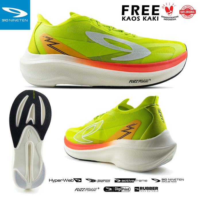 Gambar Sepatu Lari 910 Nineten Haze Fuzz Lite Sepatu Running Lari Ringan 910 Nineten Original - Putih Green, 39 dari Leond Sports undefined Tokopedia