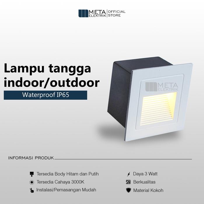 Gambar Lampu tangga LED outdoor 3 watt lampu dinding tangga minimalis - Putih dari Meta Elektrik undefined Tokopedia