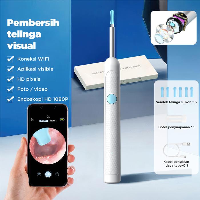 Gambar Korek Kuping Camera Wireless Otoscope Ear Cleaner HD Ear Picks Pembersih Telinga Dengan Kamera LED Smart Visual Ear - Dasar dari 3CPAL undefined Tokopedia