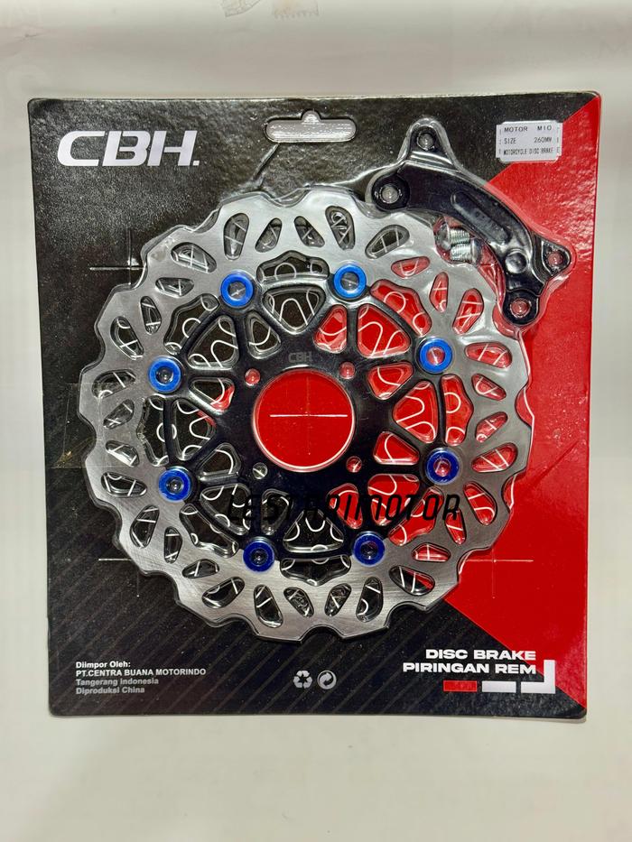 Gambar DISC CAKRAM PIRINGAN MIO SPORTY MIO SOUL MIO SMILE CBH FLOATING PLUS BRAKET 260MM - Biru dari Lestari Motor 2 undefined Tokopedia