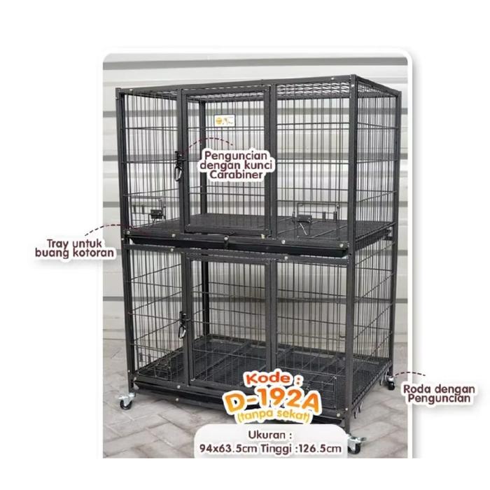 Gambar Kandang Octagon - Kandang 2 Susun | Kandang Susun | Kandang 2 Lantai | Kandang Anjing Kucing Burung - Tanpa Sekat dari fast pet shop_NEW undefined Tokopedia