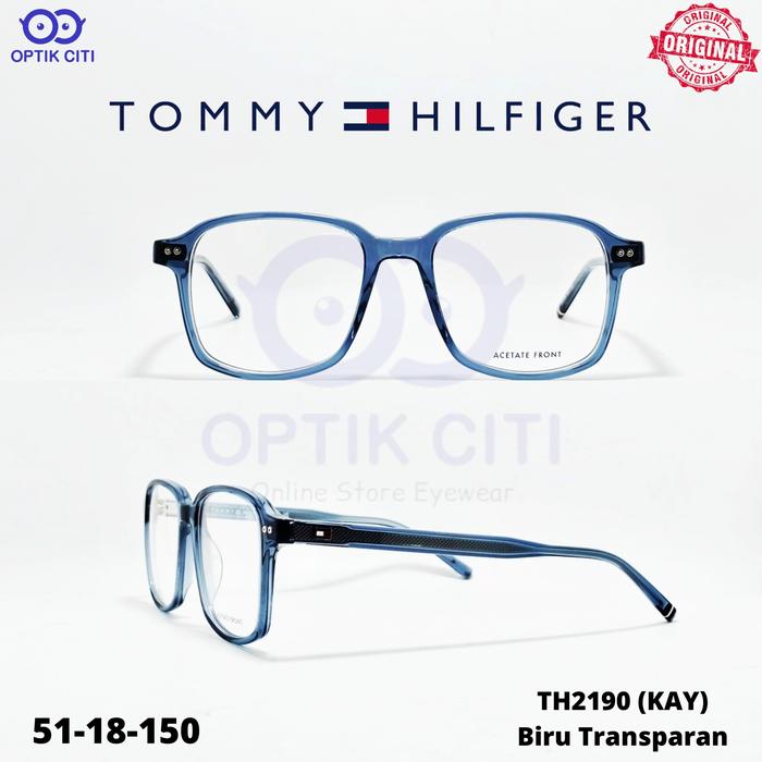 Gambar Frame Kacamata Pria / Wanita Tommy Hilfiger 2190 Original || Ringan || Kacamata Kotak - Biru Trans KAY dari Optik Citi Eyewear undefined Tokopedia