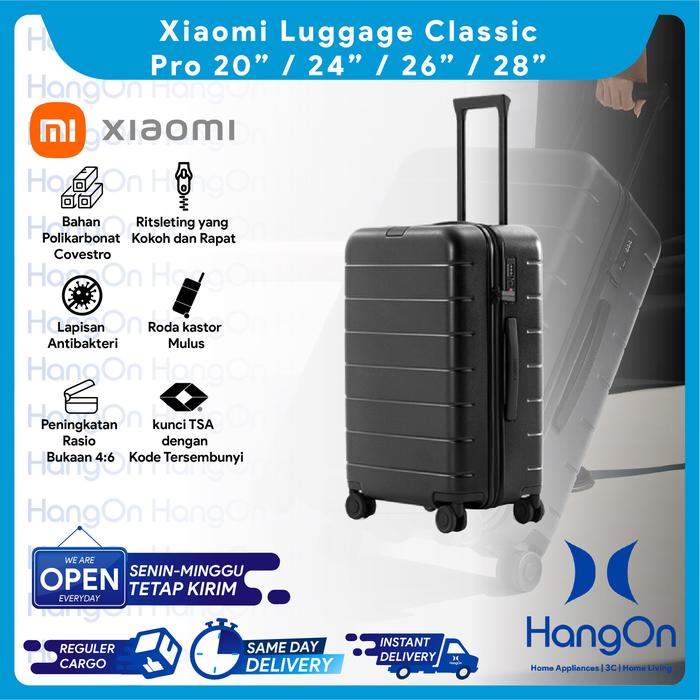 Gambar Xiaomi Luggage Classic Pro Koper Tas Perjalanan Bahan Premium Anti Gores dan Tahan Lama Rasio 4:6 Kapasitas Luas TSA Lock - Black, 26'' dari HangOn Official Store undefined Tokopedia