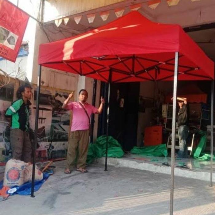 Gambar tenda lipat 2x2 portable murah - Hitam, Atap aja 2x2 dari CV Indah Surya undefined 5 Tokopedia