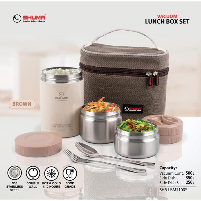 Gambar ADA PRODUK SHUMA S/S 316 Vacuum Insulated Lunch Box Set 1100S - Brown dari ONE TECHNO ID undefined Tokopedia