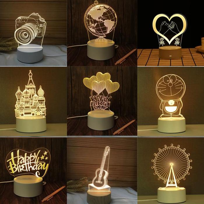 Gambar LAMPU TIDUR ESTETIK LAMPU LED GAMBAR ISTANA AKRILIK 3D 2 WARNA KADO SOUVENIR dari RezekiNomplok5 undefined Tokopedia