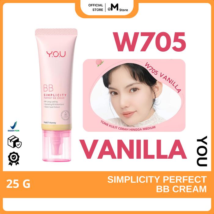 Gambar YOU Simplicity Perfect Glow BB Cream 25g | Tahan Lama | Skin Nourishing Hydrating | Sebum Control - W705 VANILA dari emstore cosmetic undefined Tokopedia
