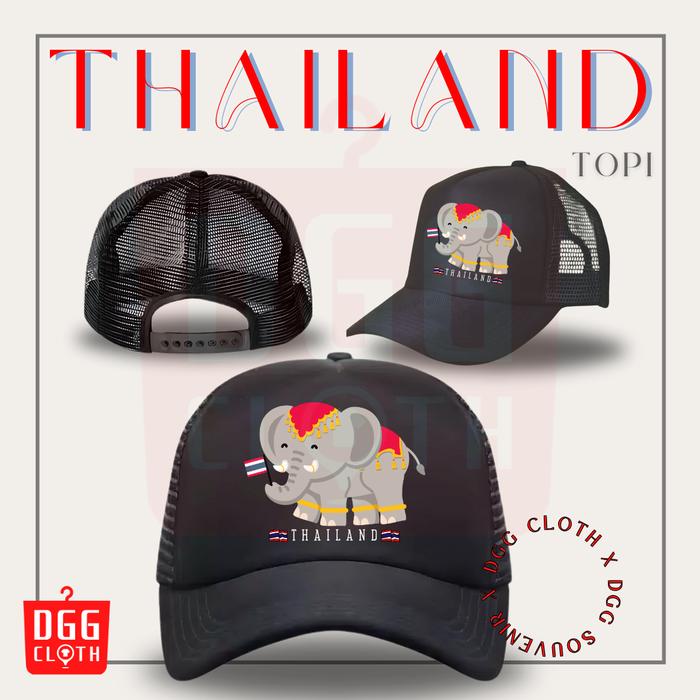 Gambar DGGCloth Topi Souvenir Thailand Topi Trucker Oleh Oleh Bangkok 2 - Motif 1 (Hitam) dari DGG CLOTHING undefined Tokopedia