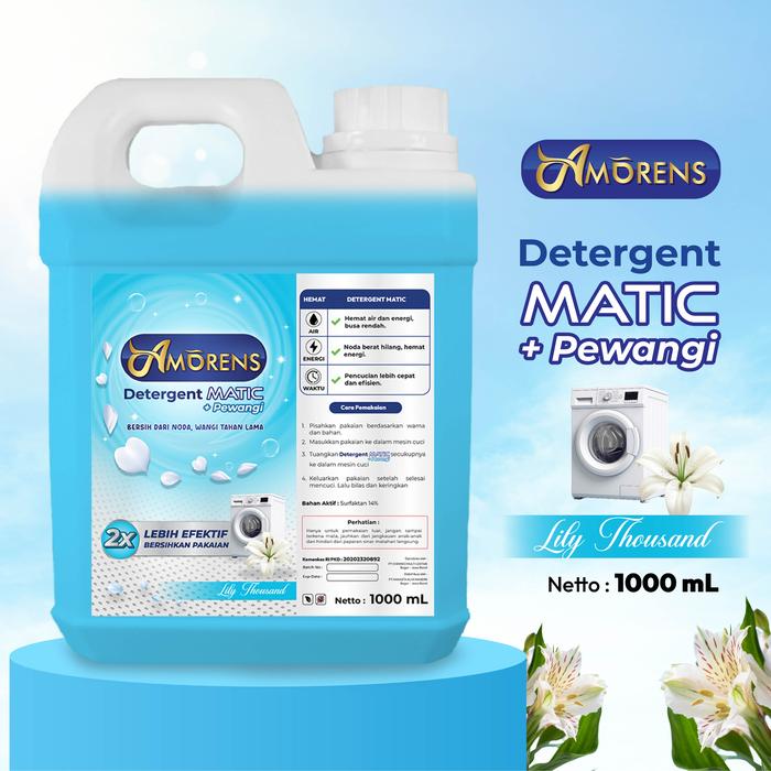 Jual Amorens Deterjen MATIC Laundry + PEWANGI Cair 1 Liter / Detergent ...