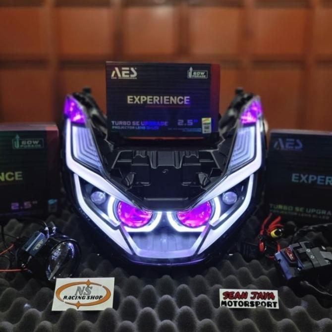 Gambar PROJIE PROJECTOR BILED AES TURBO SE EXPERIENCE 60 WATT PCX 160 - 1mode+Spyder+D2 dari DiscPlate undefined Tokopedia