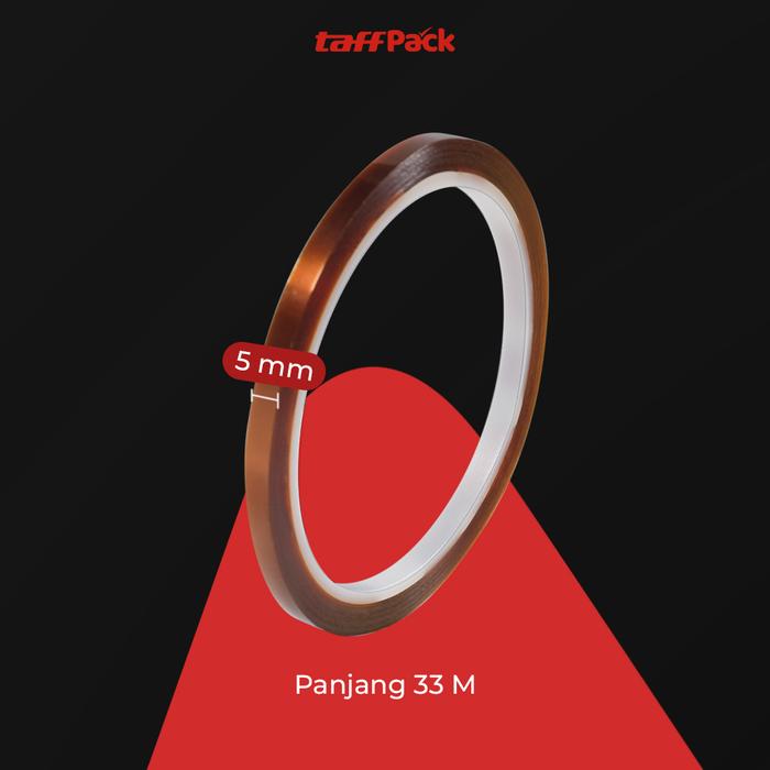 Gambar Lakban Isolasi Anti Panas Solasi Tape Tahan Suhu Tinggi Selotip Heat Resistant High Temperature Adhesive Polyimide - 33m x 5mm dari Tosco Official undefined Tokopedia