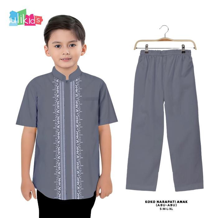 Gambar Ulikids Baju Set Koko Setelan Anak Laki-Laki Full Bordir Premium Lengan Pendek Usia 4 - 13 Tahun Termurah Dan Terlaris Lebaran 2025 - Abu-abu, S dari Ulikids undefined Tokopedia