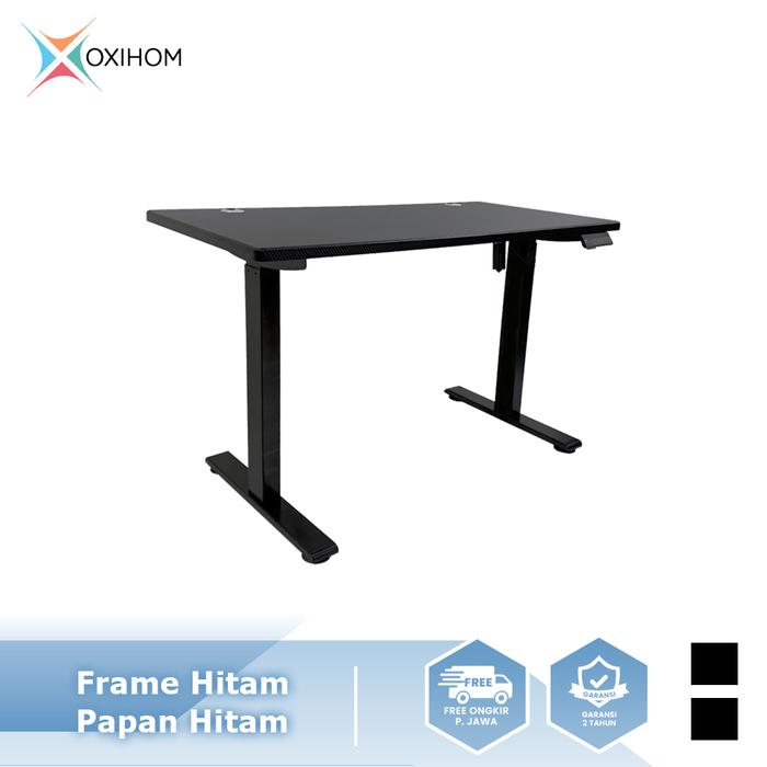 Gambar Oxihom T1 [ FULL SET ] Meja Gaming Meja Computer Naik Turun Hidrolik Standing Desk Ergonomic Desk Height Adjusment Desk HAS Elektrik Desk with Modern Design, Enhanced Comfort, and Productivity for a Healthier Work Lifestyle. - Hitam-Hitam, 160x70cm, 2,5cm dari Abditama Living undefined Tokopedia