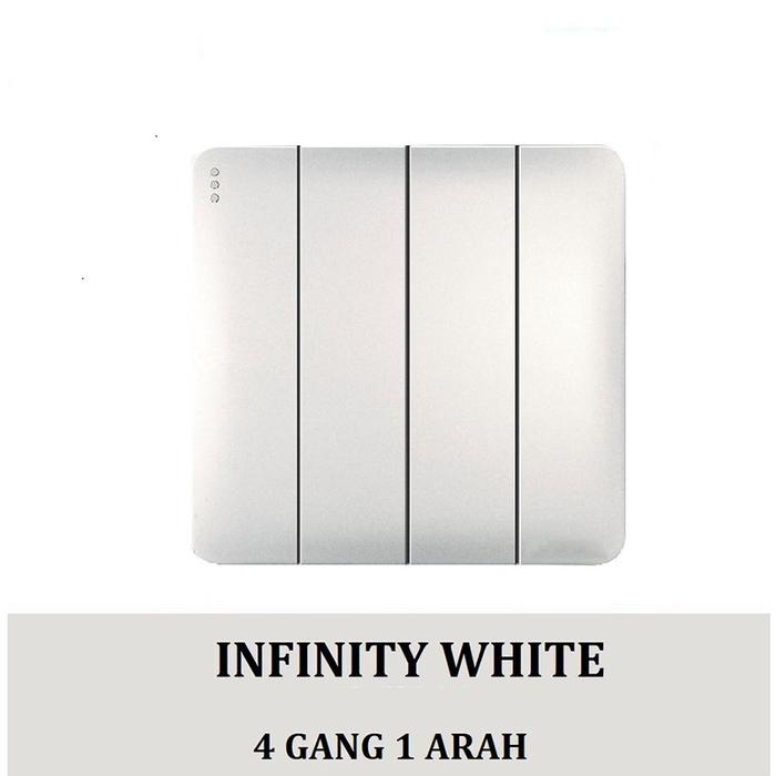 Gambar COZY Saklar modern style Infinity White/ Stop Kontak / Sakelar / Saklar Rumah Gabungan saklar putih full frem / saklar rumah - 4 GANG 1 ARAH dari COZYJIA undefined Tokopedia