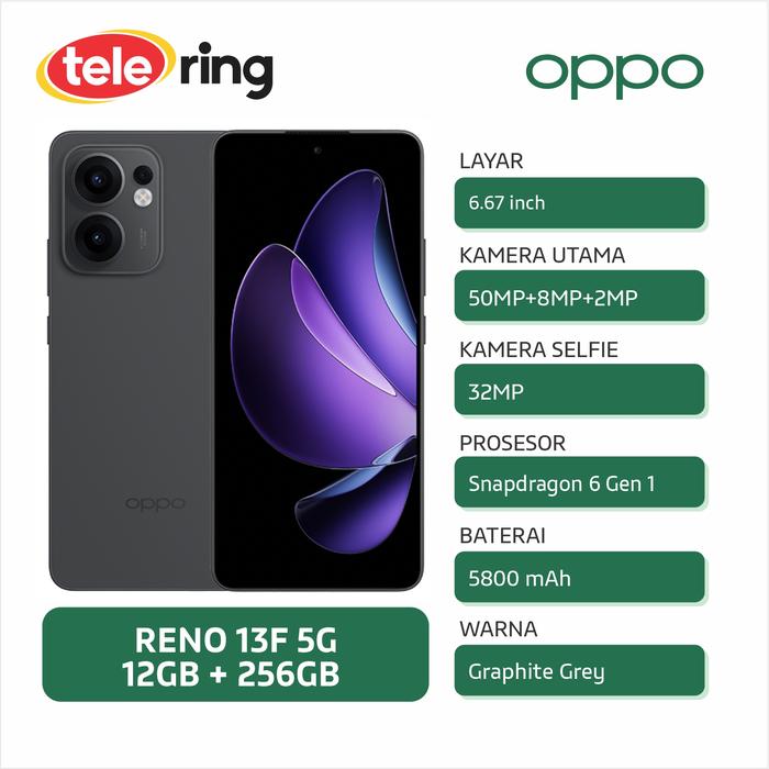 Gambar HP OPPO RENO 13F 5G 12/256GB - Abu-abu dari Tele Ring undefined 4 Tokopedia