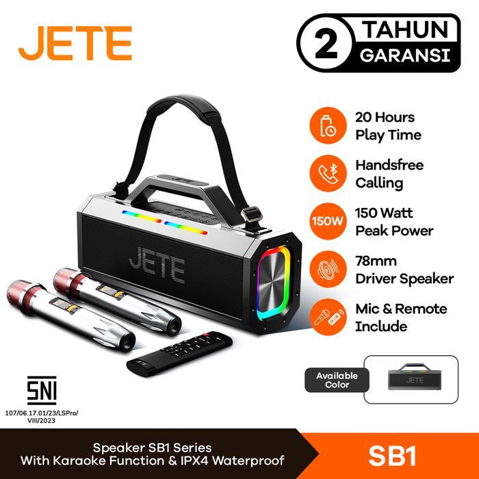Gambar Speaker Bluetooth Karaoke with Wireless Mic | Speaker Karaoke Mic | Speaker Wireless JETE - Garansi 2th - Speaker SB1 dari JETE Authorized Store Bali Kota Administrasi Jakarta Pusat Tokopedia