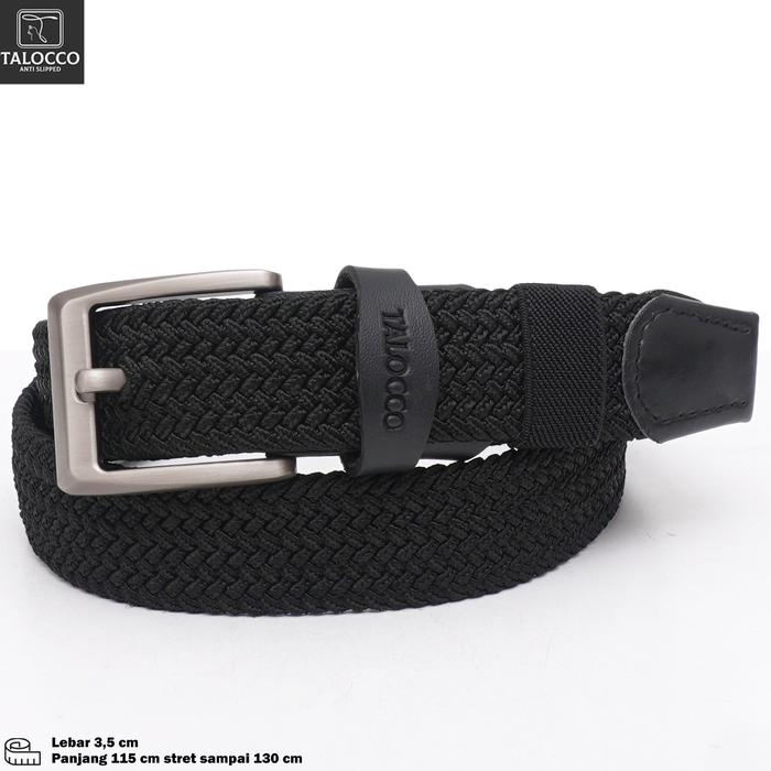 Gambar TALOCCO Sabuk Elastis Ikat Pinggang Rajut Elastis Sabuk Premium Gesper Sabuk Pria Wanita Unisex Anti Karat - Hitam dari TALOCCO undefined Tokopedia