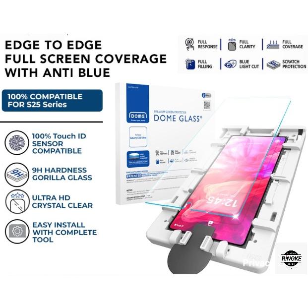 Whitestone Dome UV Tempered Glass Samsung Galaxy S25 Ultra S25 Plus S25  With UV Pcs S25 Plus di Ringke Official Store Tokopedia - Main Image
