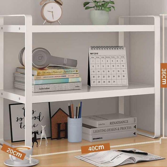 Promo Rak Buku Meja Kerja Minimalis Susun Rakit DIY Double Layer ...