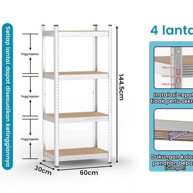 Jual Rak Besi Susun Serbaguna Rak Besi Rakit Tanpa Baut Rak Besi Siku ...