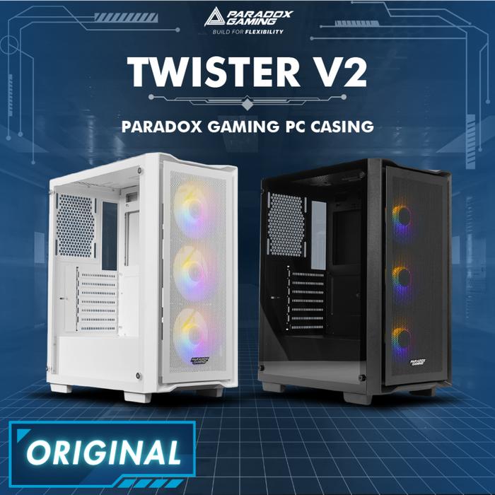 Gambar CASSING PARADOX GAMING TWISTER V2 | MESH | WHITE | ATX | 3X RGB FAN dari PARADOX GAMING OFFICIAL STORE undefined Tokopedia
