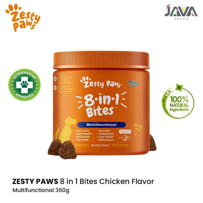 Gambar Zesty Paws 8 in 1 Bites Multifunctional Supplement - Multivitamin Dog - 90 Chew dari Java Petco Tangerang undefined Tokopedia