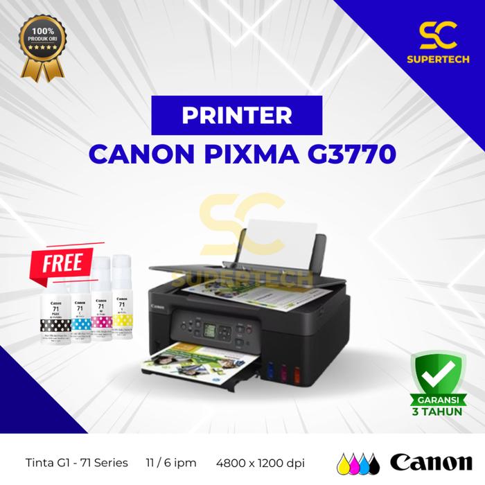 Gambar Printer Canon PIXMA G3770 All-in-One WIFI free Tinta G 3770 dari SupertechMedan undefined Tokopedia