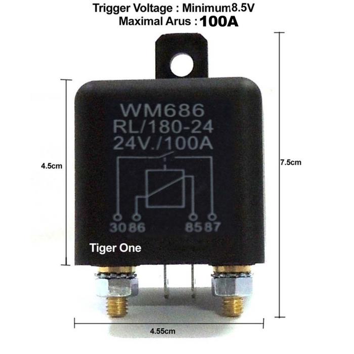 Jual Solenoid relay relai 12V 100A WM686 relay ampere besar - 24V ...