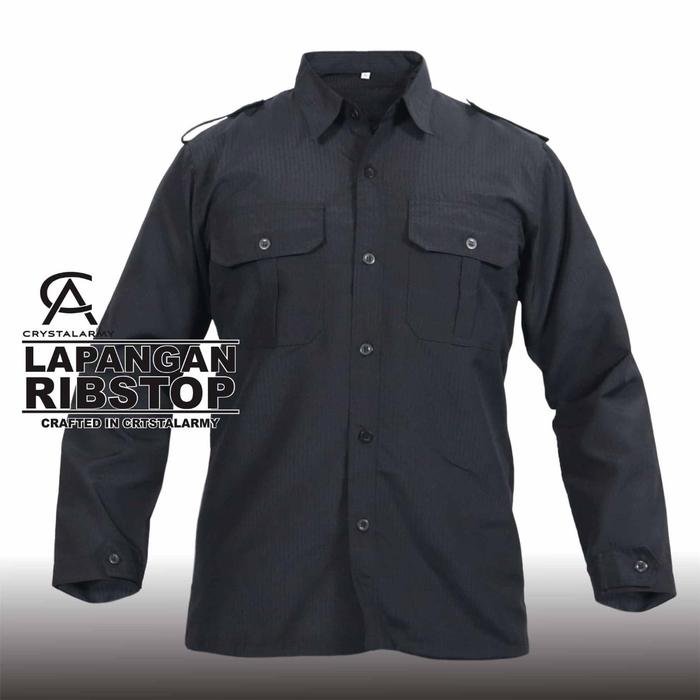 Gambar Kemeja outdoor / Lapangan / Gunung / Pdl Lengan Panjang - Hitam, M dari Crystalarmyshop undefined Tokopedia