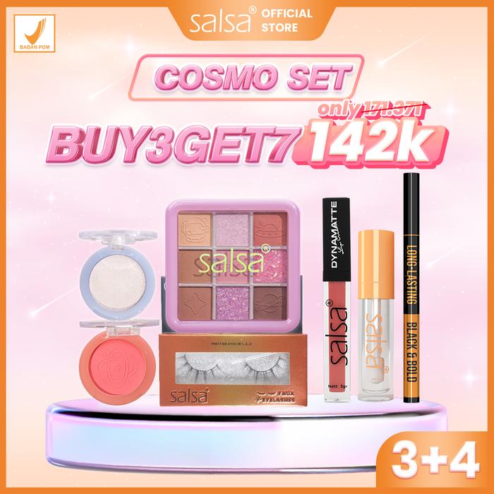 Gambar [BUY 3 GET 7] SALSA Douyin Korean Makeup Set - Galaxy Series|Lip Cream|Lip Glow Serum|Faux Fake Eyelashses|Eyeliner. - Cosmo Set  dari Salsa Cosmetic undefined Tokopedia