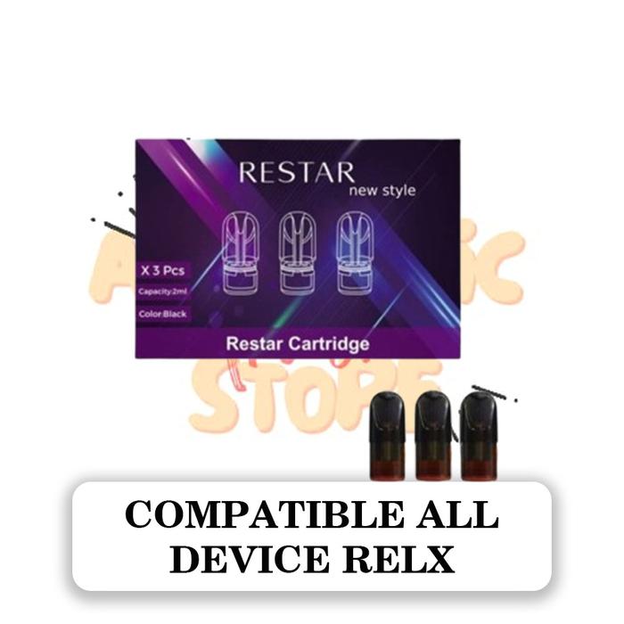 Gambar RESTAR MESH COIL NEW STYLE CARTRIDGE REFILL RELX - 1 pcs, Hitam dari authentic GO undefined Tokopedia