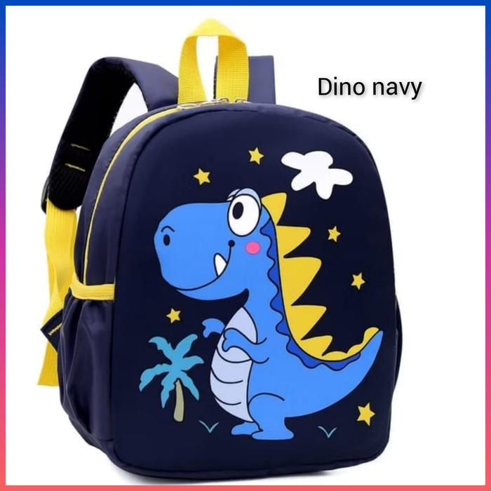 Gambar tas ransel anak tk paud laki laki perempuan karakter lucu murah - dino  navy dari superwowkeren undefined Tokopedia