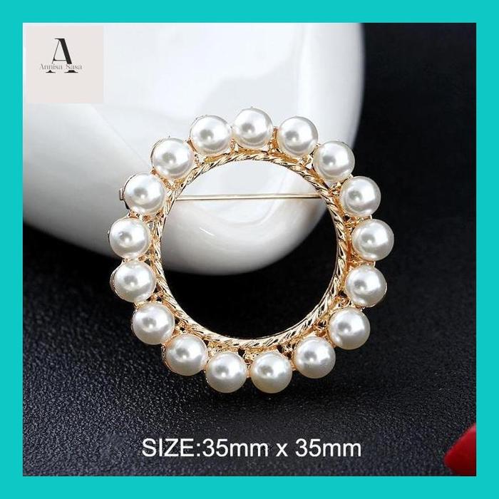 Gambar Anni_- Bros Mutiara/Bros Pin/Brooch Pearl Snowflake Brooch Flower Rhinestone Fashion Ladies Clothing Bros Jilbab Accessories - #F dari Annisa-Sasa undefined Tokopedia