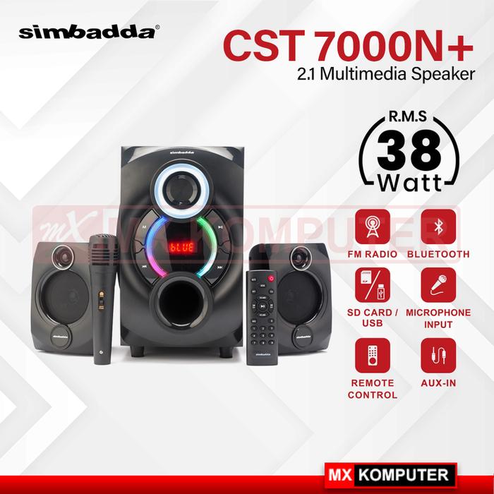 Gambar Speaker Bluetooth Simbadda CST 7000N+ Subwoofer Bass Power LED Display - CST 7000N+ MIC dari MXKomputer_NEW undefined Tokopedia