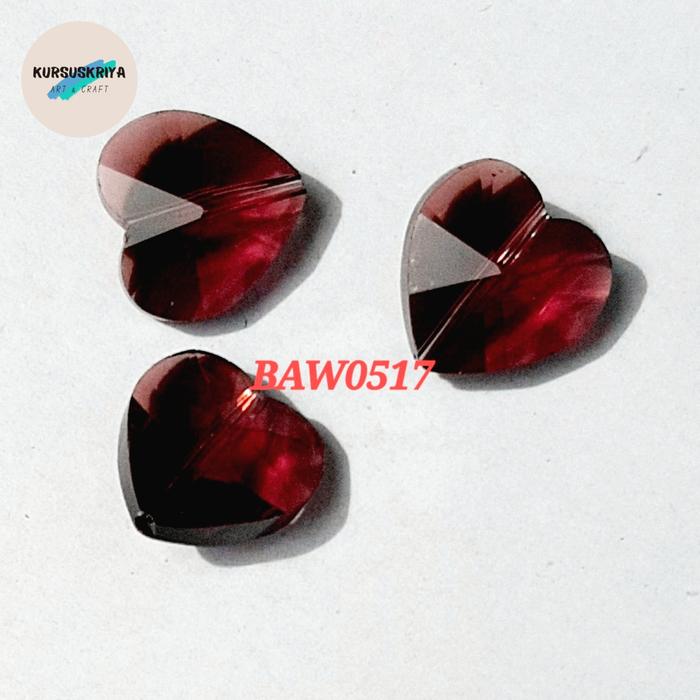 Gambar Manik-manik kristal austria bentuk hati 14 mm warna light green clear isi 28 pcs - purple517 dari Kursuskriya undefined Tokopedia