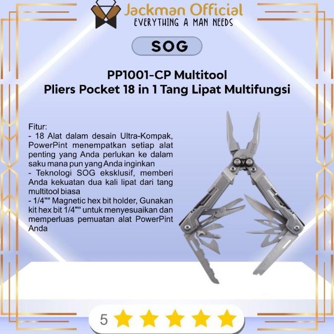 Gambar SOG PP1001-CP PowerPint Multitool Pliers Pocket 18 in 1 Tang Lipat Multifungsi dari CV_SUMBER UTAMA INDO undefined Tokopedia