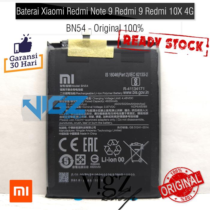 Gambar Baterai Xiaomi Redmi Note 9 Note 9 Pro BN53 Original 100% - Note 9 dari vigzshop original undefined Tokopedia