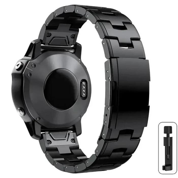 Gambar IMPORT TITANIUM STRAP FOR GARMIN WATCH BAND FENIX 7X 7 6 6X PRO 5X PLUS 22MM 26MM QUICK RELEASE TITANIUM METAL BRACELET FOR GAMIN WATCH - black, 26mm dari Royan welll undefined Tokopedia